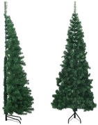 Albero di Natale Artificiale ad Angolo con Supporto Verde in PVC, 180 cm