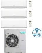 Hisense - Climatizzatore Condizionatore Hi Comfort Wifi R32 Trial Split Inverter 7000 + 7000 + 18000 btu con u.e. 5AMW105U4RQC Classe a++/a+