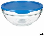 Porta Pranzo Rotondo con Coperchio Chefs Azzurro 1,135 L 17,2 x 7,6 x 17,2 cm (4 Unità)