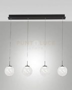 Ariel sospensione trasparente/ goccia 4 luci lineari a led cct 2700...