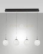 Ariel sospensione trasparente/ goccia 4 luci lineari a led cct 2700...