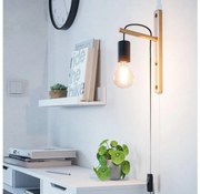 Eglo 44013 - Applique POCKLEY 1xE27/10W/230V marrone/nero