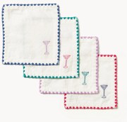 Set di 4 tovaglioli di Natale in stoffa fatti a mano Zigzag