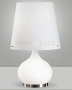 Ade lampada da tavolo vetro bianco h.58cm grande 2 luci attacco e14...
