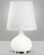 Ade lampada da tavolo vetro bianco h.58cm grande 2 luci attacco e14...