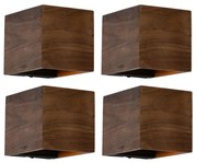 Set di 4 lampade da parete intelligenti in legno di noce con WiFi G9 - Transfer