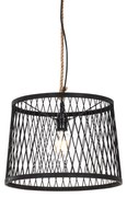 Lampada a sospensione da esterno rustica in rattan nero 40 cm - Calamus