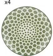 Set 4 piatti frutta geometria fiori verde porcellana Hanami