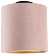 Plafoniera velluto rosa antico oro 25 cm - COMBI