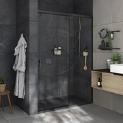 Box doccia con ingresso frontale scorrevole Neo L 100 x H 200 cm, vetro 6 mm vetro senza finitura / trasparente profilo nero spazzolato