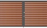 Cancello manuale battente ALBA Maia120-20 in alluminio, apertura centrale, L 300 x H 160 cm, di colore rovere dorato