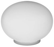 Lampada Da Scrivania Contemp Soft Metallo Cromo Vetro Acidato Opaco E27 28Cm