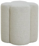 Sgabello crema in tessuto bouclé Nalani - Light &amp; Living