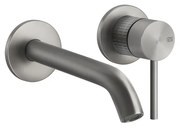 Parte esterna miscelatore lavabo a parete bocca media senza scarico parte incasso non inclusa steel brushed meccanica 54283 gessi