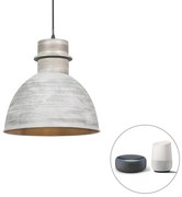 Lampada a sospensione intelligente grigia 30 cm incl. lampadina A60 wifi - Dory