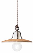 Lampadario Classico Bologna Metallo E Ceramica Nero Sfumato Rame 30Cm 1 Luce E27