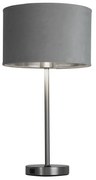 Lampada Scrivania Finlandese Metallo Nichel Velluto Grigio Usb 1 Luce E27