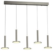 Lampadario Sospensione Mod Tua Metallo Lgp Nichel 5 Led 45W Doppia Emissione