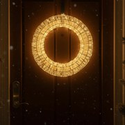 Lampada a sospensione natalizia a forma di ghirlanda argento 45 cm incl. LED IP44 - Nawa