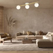 Lampada da soffitto in acciaio SPLENDI 3 Bianco e Oro 3xE14
