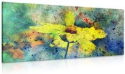Stampa su tela – Fiore giallo con tocco vintage