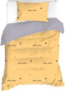 Set copripiumino e federa giallo/grigio per letto singolo 140x200 cm Dide – Mijolnir