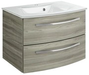 Mobile sottolavabo e lavabo Image rovere grigio L 70 x H 48 x P 48 cm 1 vasca 2 cassetti