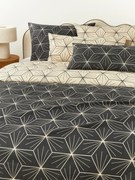 Copripiumino reversibile in cotone con stampa geometrica Ilda