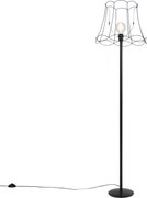 Lampada da terra nera con paralume a telaio Granny nero 45 cm - Simplo