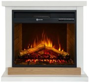 Camino elettrico da terra in legno bianco Stoccolma L75xP28xH70 cm