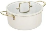 Casseruola 22 cm in acciaio bianco oro California con coperchio