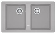 Lavello integrato 2 vasche in alluminio argento FRANKE Boston L 50 x L 86 cm