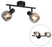 Plafoniera Art Déco vetro fumé nero 2 luci - VIDRO