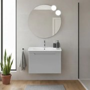 Mobile bagno sospeso 80 cm grigio lucido con specchio 70x90 Stillo