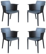 MAKKA - poltrona da esterno ed interno in plastica set da 4
