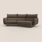 Monamour divano moderno angolare con opzione relax elettrico in microfibra smacchiabile impermeabile T11 marrone