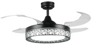 Lampadario Ventilatore da soffitto Black Aqua 36W illuminazione Led regolabile con telecomando M LEDME