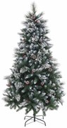 Albero di Natale Bianco Rosso Verde PVC Metallo Polietilene Nevoso 210 cm