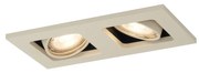 Faretto da incasso moderno beige GU10 50 mm girevole e orientabile 2 luci - Qure