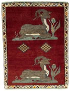 Gabbeh Tappeto persiano 130 x 100 Rosso (Iran) Annodato A Mano