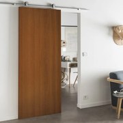 Porta scorrevole Schubert in mdf marrone, L 93 x H 212 cm, con binario Loft Alluminio Reversibile