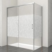 Porta doccia scorrevole L 158-159.5 cm x H 200 cm per nicchia in vetro smerigliato SP. 6 mm, profilo lucido cromo, serie Jazz