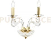 Applique a parete epoque oro 2 luci attacco e14 36x23x31cm vetro tr...