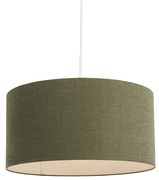 Lampada a sospensione bianca con paralume verde 50 cm - Combi 1