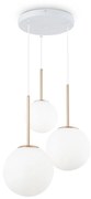 Maytoni Lampada a sospensione moderna in metallo con 3 pendenti in vetro rotondi Basic Form - 40W BIANCO ORO