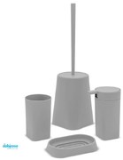 Accessori D'Appoggio "Denver" Set 4 Pezzi In Plastica Grigio