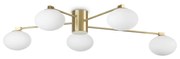 Plafoniera Contemporanea Hermes Metallo Ottone 5 Luci G9 3W 3000K Luce Calda