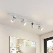 Lindby fatto Kardo, a 4 luci, bianco, metallo, IP44 Kardo Lindby, dimmerabile, Bianco / Opale, Bagno, Metallo, Moderno, Faretto