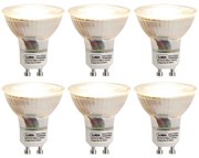 Set di 6 lampade LED GU10 dimmerabili in 3 fasi per riscaldare 5W 380 lm 2000-2700K