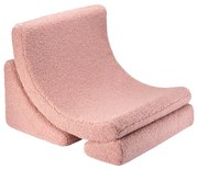 Poltrona per bambini rosa con rivestimento in bouclé Moon – Wigiwama